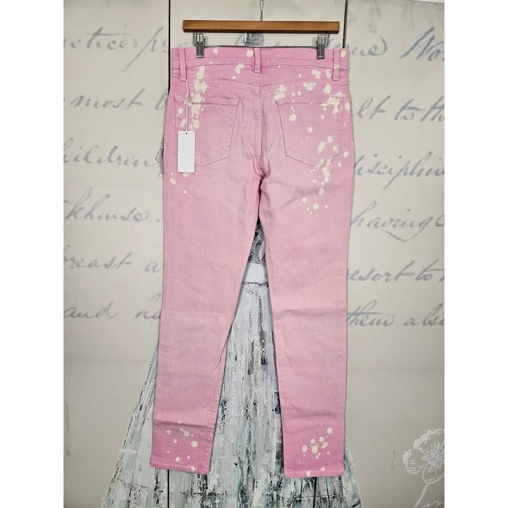 Cotton Citizen Mens Pink Bleach Splatter Slim Jeans Size 32 M909579-LTPNK-32 NEW
